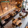 Customized Restaurant Furniture Coffee Shop Table Chair Sets Solid Wood Tables Chairs Velvet Chairs Modern Design Durable
