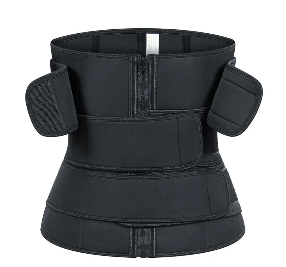3 Straps Compression Belt Slimming Neoprene Waist Trainer Corset Black Waist Trainer Gird