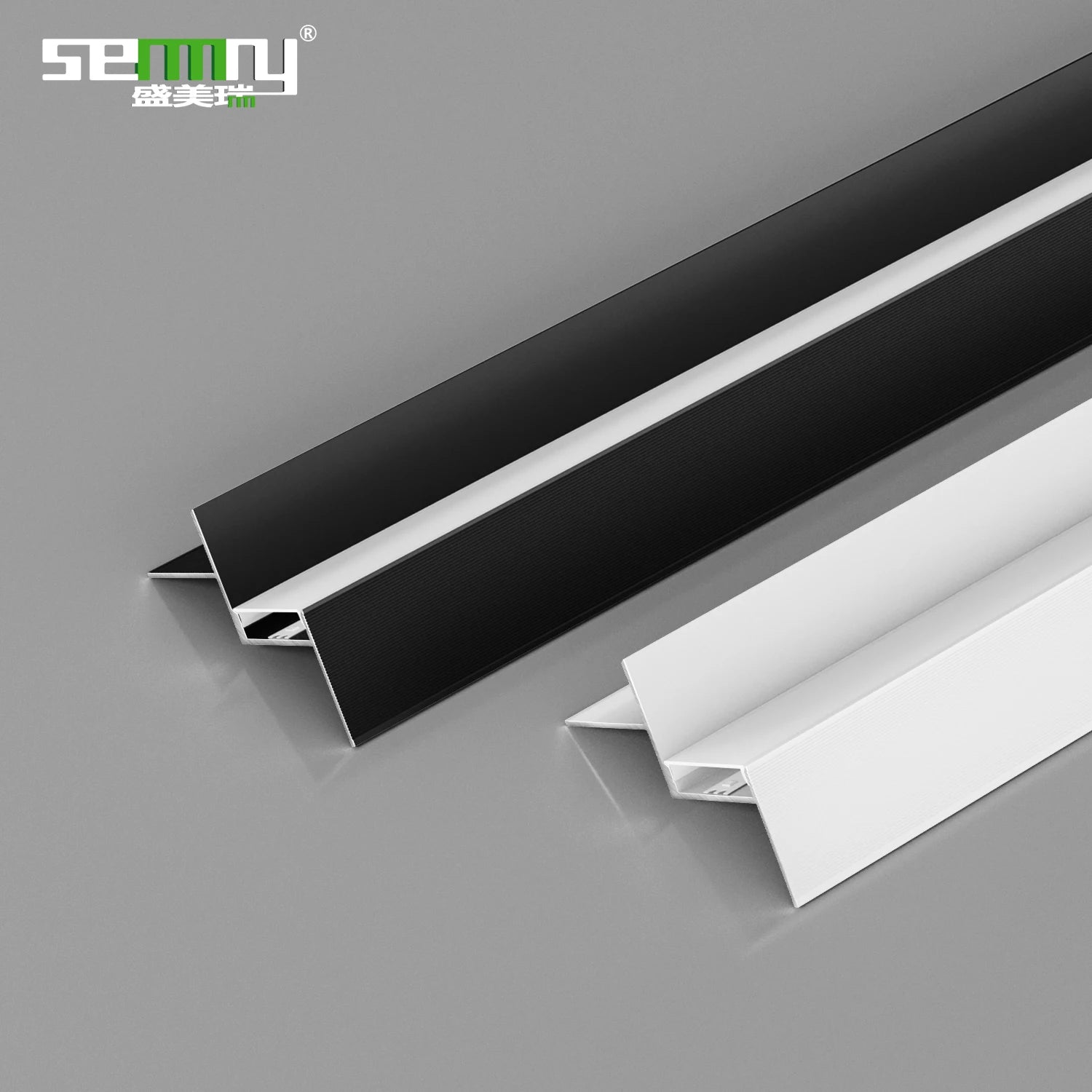 2024 Modern Drywall Aluminium Profile LED Strip Lighting Trim Black Skirting Line Metal for Architectural Gypsum Plaster Cove