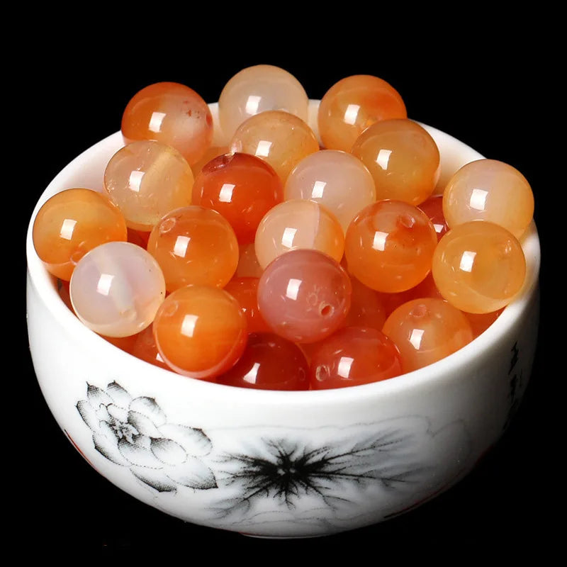 8MM Natural Stone Red Blue White Green Agates Bracelet Healing Crystal Loose Gemstone Accessories Beads for DIY Jewelry Making