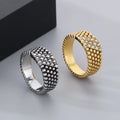 New Diamond Ring for Man Polka Dot Design Stainless Steel Chunky Ring Men Rhinestone Inlay Jewelry Gift Party Engagement