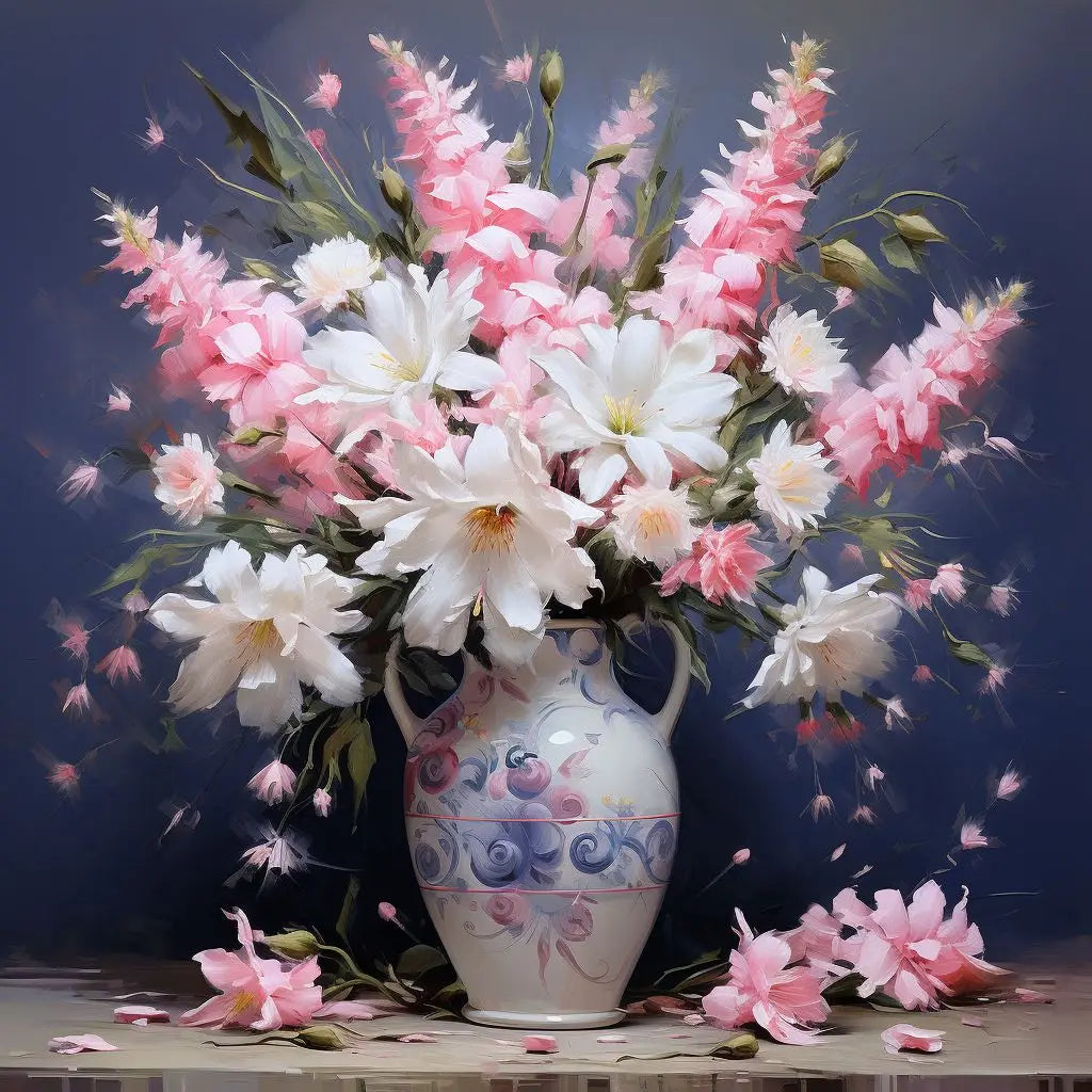 5D DIY Diamond Painting Kits Floral by Number Embroidery Pictures for Home Wall Decor Oil-Medium on Canvas Base MegaBDM