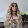 12A Grade Full 180% Density Ombre Honey Blonde Color Loose Wave Virgin European Human Hair U Part V Part No Lace Wigs for White