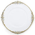 Wholesale Cheap 13 Inch Gold Rim Luxury Wedding Decoration Floral Plastic Charger Plates