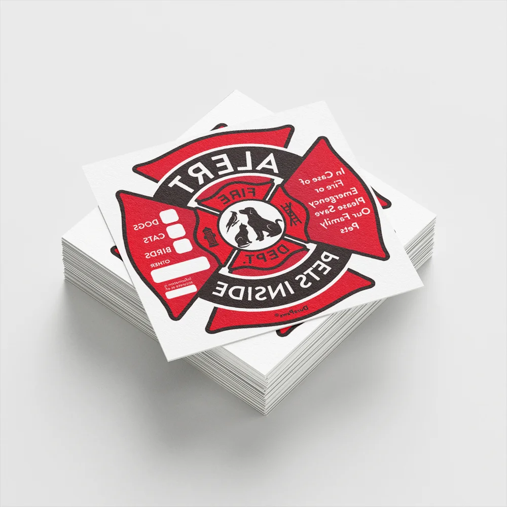 Premium Self-Adhesive UV Printed Vinyl Window Stickers Weatherproof Custom Pet Rescue Fire Safety Designs Indoor Outdoor Use