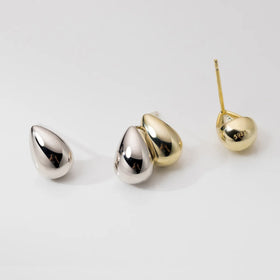 S925 Sterling Silver Minimalist Bead Stud Earring Glossy WaterDrop Beaded Earrings Elegant Earrings Women Fashion Jewelry