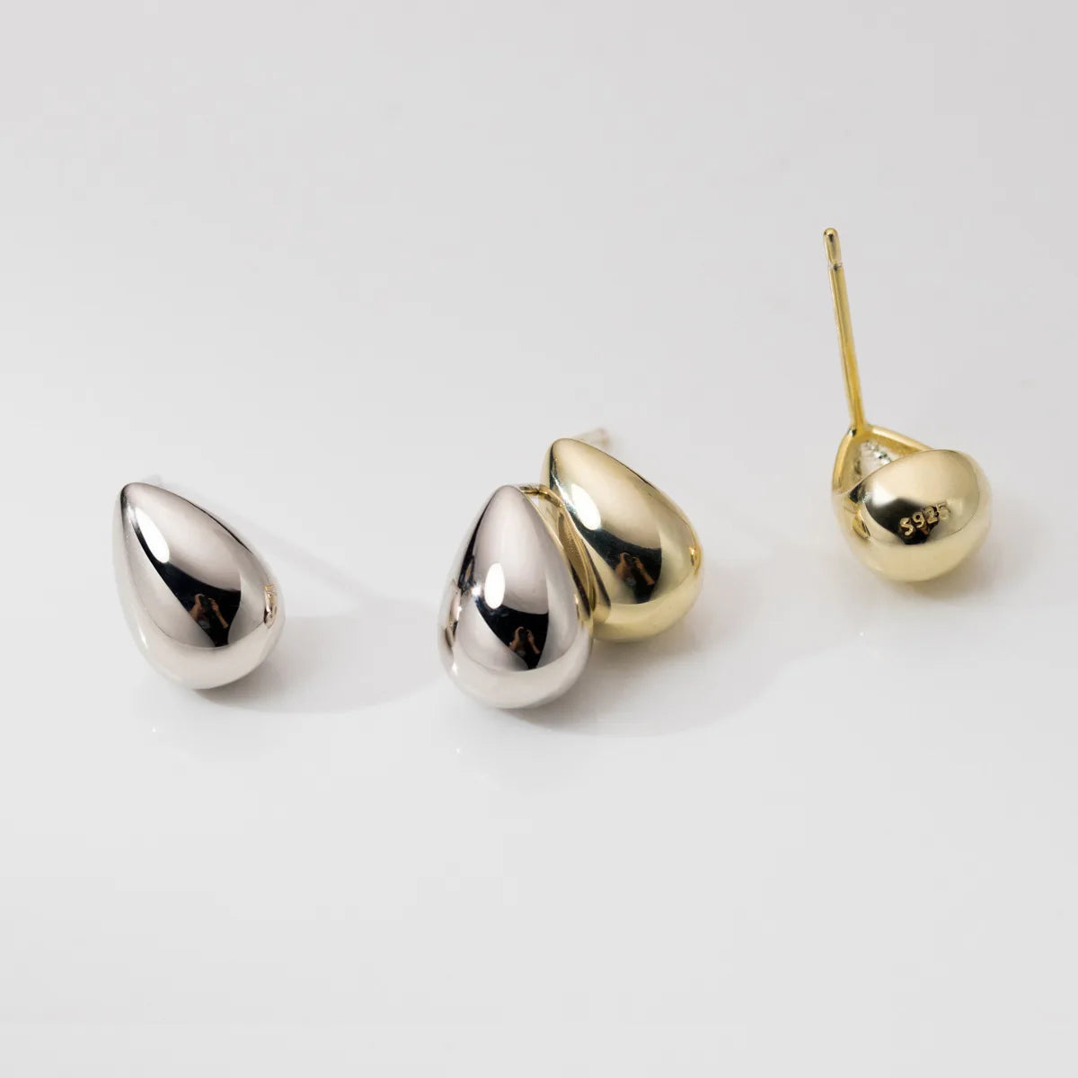 S925 Sterling Silver Minimalist Bead Stud Earring Glossy WaterDrop Beaded Earrings Elegant Earrings Women Fashion Jewelry