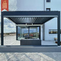 Motorized Aluminum Pergola Outdoor Electric Aluminum Pergola Weatherproof Bioclimatic PergolaGarden Louver Roof Gazebo