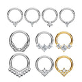 Astm F136 Titanium Oor Neus Pierc Kraakbeen Oorbel Piercing Cz Verharde Zijringen Segment Hoepels Clicke Tragus Ring Sieraden