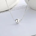 925 Sterling Silver Snake Chain Polishing Round Bead Charm Necklace for Women Wholesale