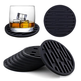 2025 New Product Ideas Non-slip Heat Resistant Round Silicone Coasters Cup Mat Coffee Tea Cup Mats for Cafe Home