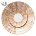 Hot Sale Hand-Painted Orange Ray Floral Charger Plates Bone China Dinnerware Set Tabletop Modern Luxury Wedding Decor Vajilla