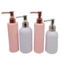 250ml Round Flat Shoulder Bottle Electroplated Rose Gold Pressed Shampoo Lotion Pump Cosmetic Bottle