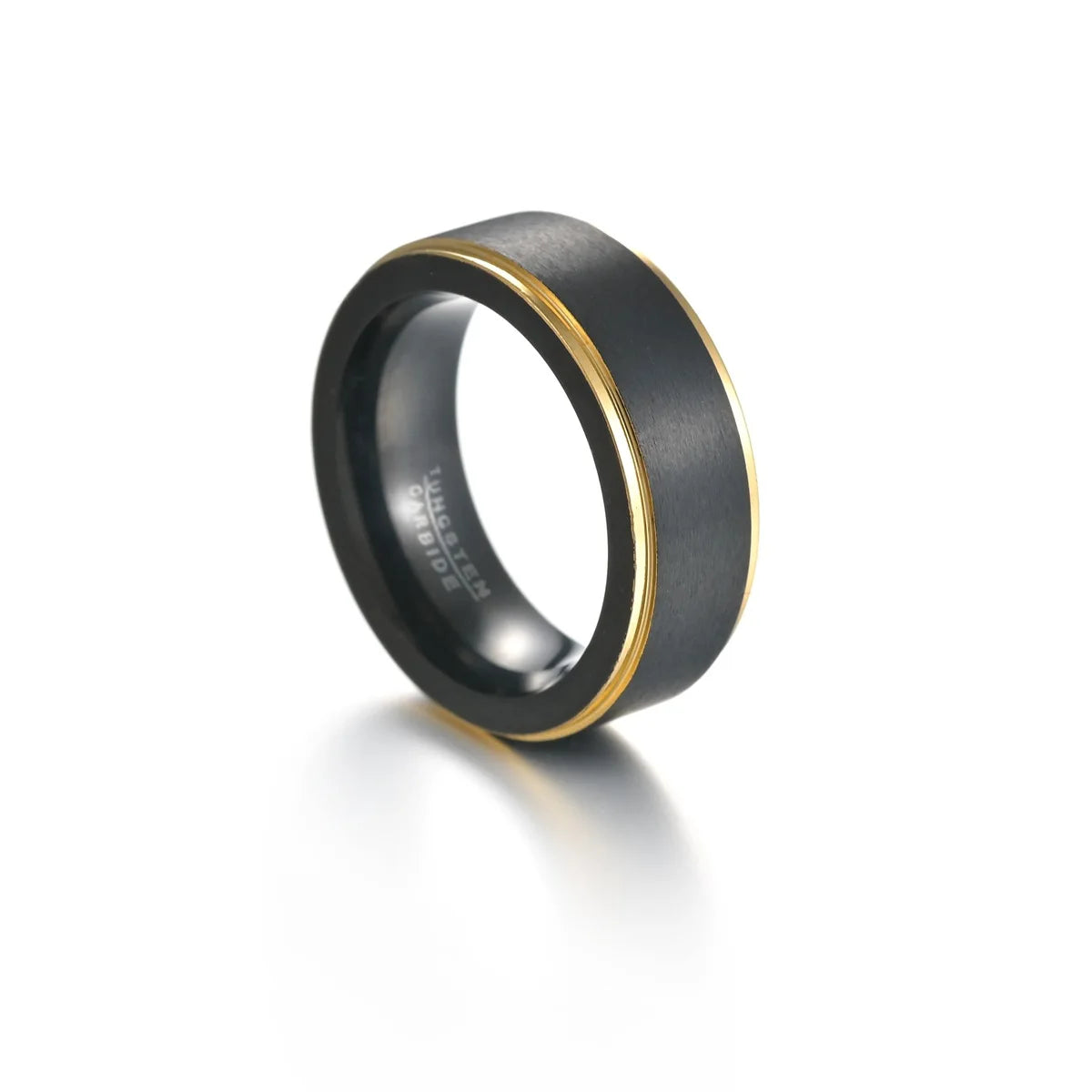 Hot Black Gold Men's Tungsten Steel Ring Standard American Size for Anniversary Jewelry Accessories