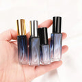 Wholesale Portable Travel Cosmetics square Shape Blue Color Refillable Empty Glass Spray Luxury Perfume Atomizer Bottle 10ml