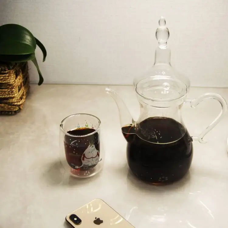 Customizable 1L Arabic Coffee Tea Pot Eco-Friendly Borosilicate Glass Drinkware Moroccan Sustainable 1000ml Personalized