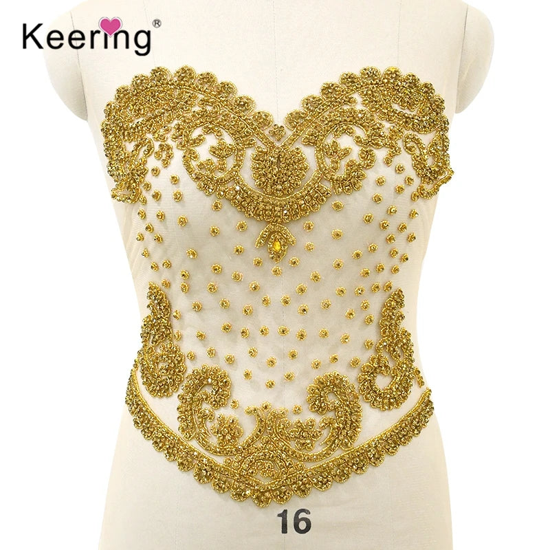 Hot Selling Bodice Appliqued Brademaid Dresses Fabric Patch WDP-268