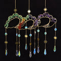 Hand-Wound 8cm Amethyst Sun Catcher Natural Quartz Crystal Gravel Light-Themed Hanging Wind Bell Decoration Christmas Life Tree