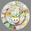 Vi-Zhaobao 50pcs Die Cut Waterproof Vinyl Decorative Flower Sticker Pack for Kids Laptop Phone Luggage Notebook