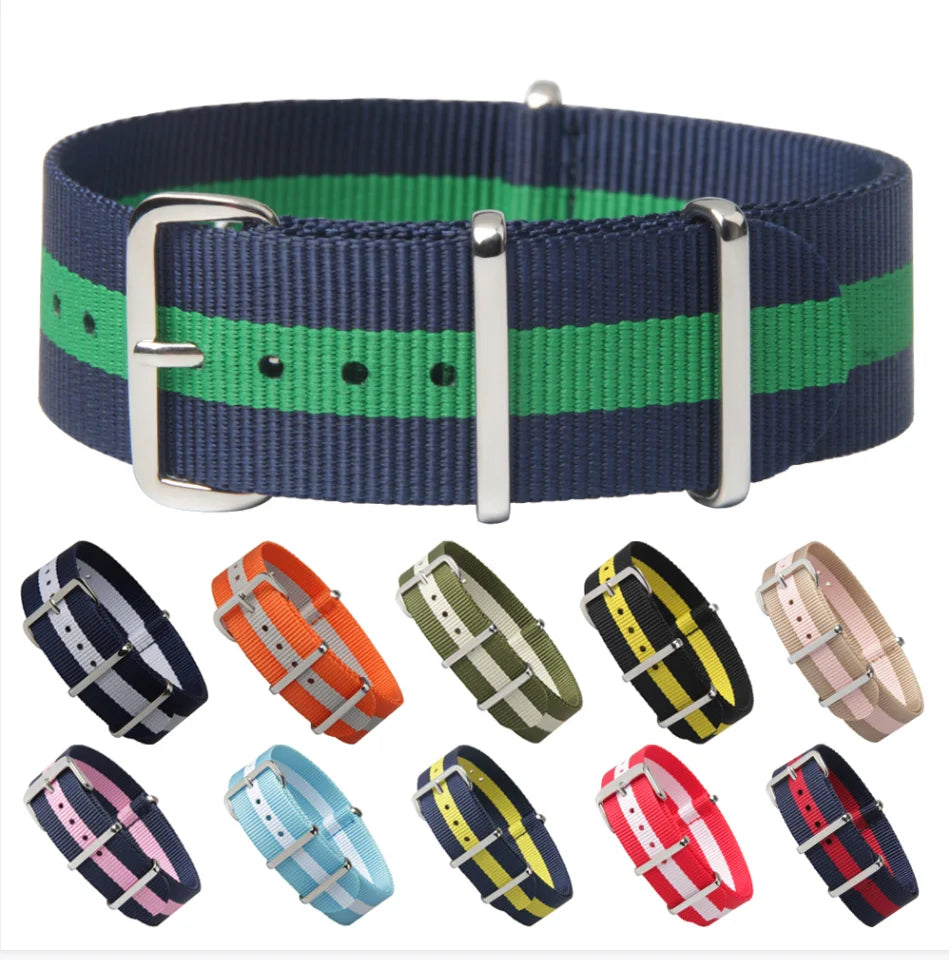 Hotsale Fashion Nylon Strap Adjustable and Removable 18mm 20mm 22mm 24mm Watch Band Premium Watch Strap
