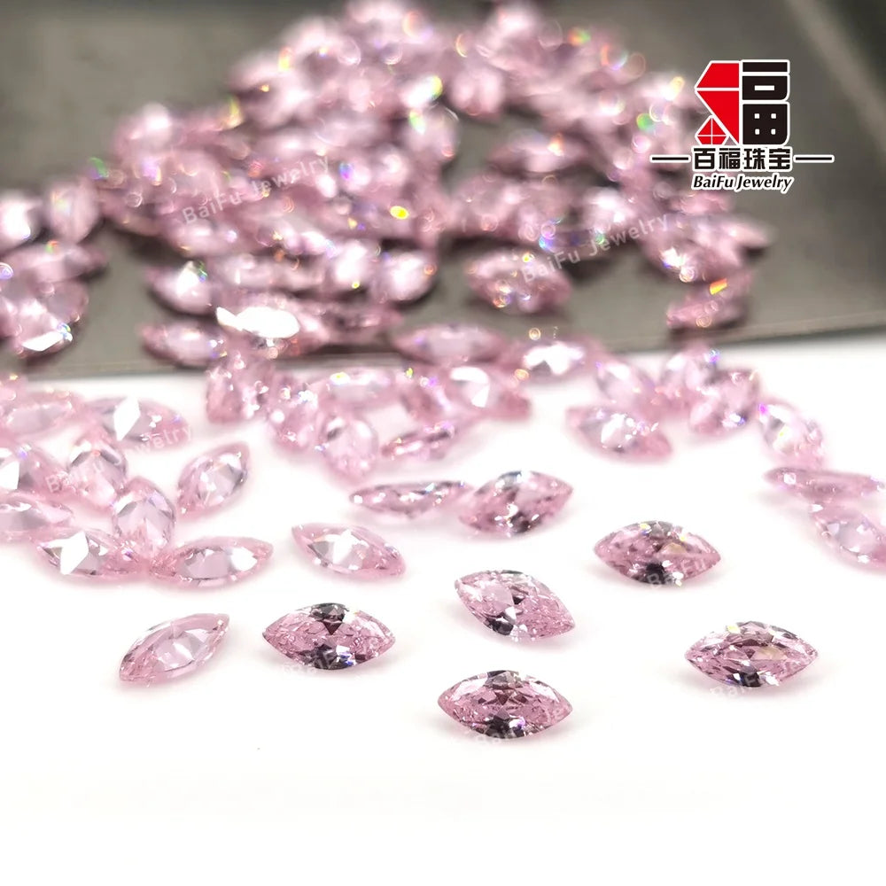 Baifu Jewelry Loose Gemstones Fancy Shape Marquise pink Cz