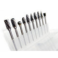 10PC Hard Alloy Burrs Set with 3.0mm Handle Diameter Suitable for Grinding Machine Drill Bits and Tungsten Steel Grinding Heads
