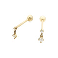 Trendy 9K Gold Stud Earrings with Screw Back Custom Factory-Made Cubic Zircon for Weddings and Parties