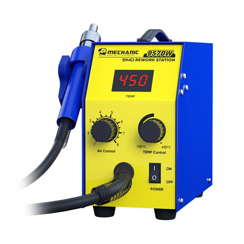 2-in-1 High Power 600W 957DW BGA Thermal Blower Digital Display Hot Air Rework Station Soldering SMD PCB IC Tweezer Screwdriver MegaBDM