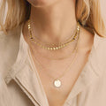 EManco Custom Layering Necklace Set Round Pendant Women Necklace Stainless Steel Trendy 14k Gold Plate Jewelry Gold Choker
