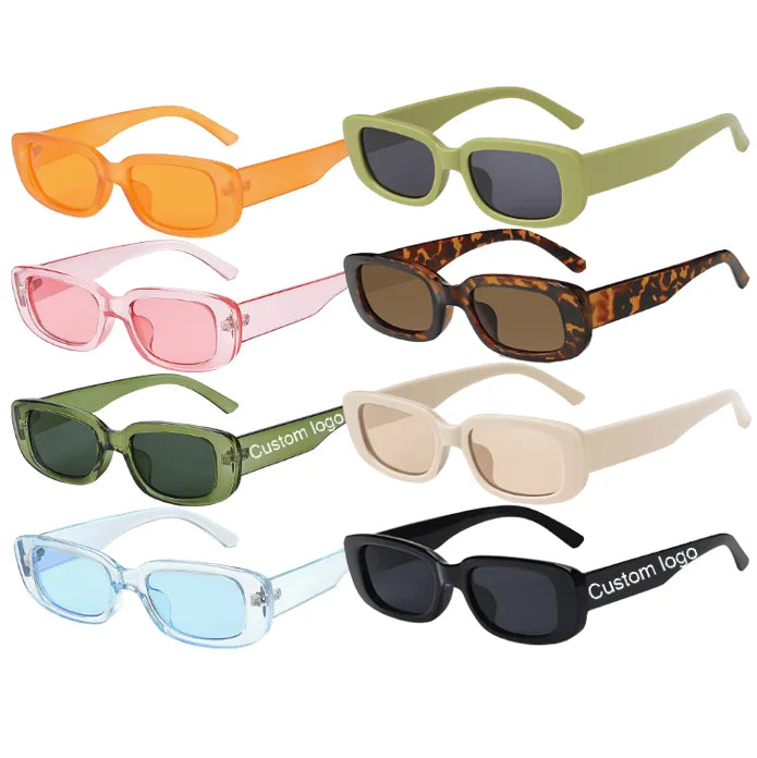 Custom logo Vintage Square Sunglasses Lentes Sol Cuadrado Blanco Gafas De Sol Para Mujer 2023 Oculos De Sol