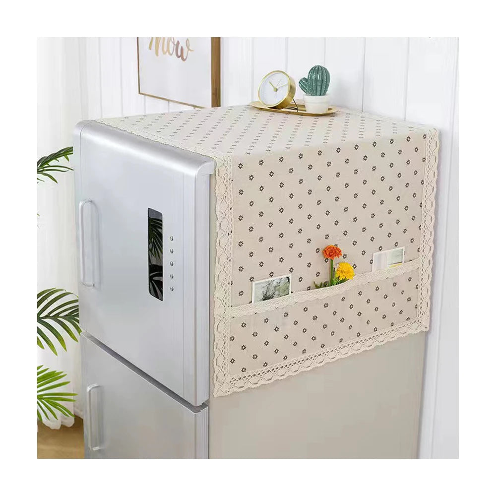 Cotton Linen Fabric Washable Multipurpose Household Eco-Friendly Folding Minimalist Washing Machine Cover Printed Storage