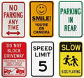 Custom Corrugated Aluminum Safety Sign Set - Multi-Style No Parking/Speed Limit/Warning Signs for Residential & Commercial Use
