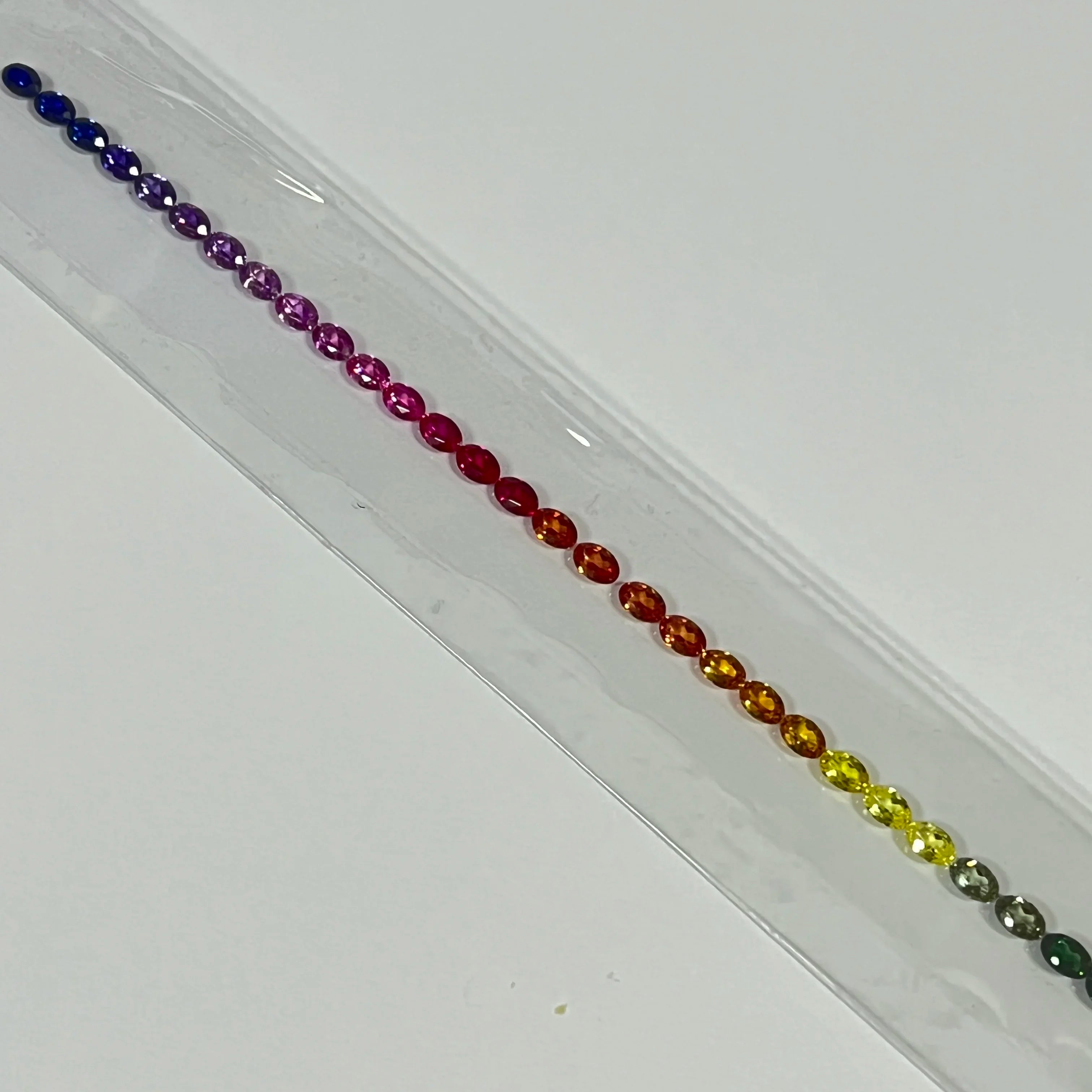 Synthetic Lab Created Rainbow Corundum Oval Cut Gemstone for Jewelry Making with Color Play and Fire Effect