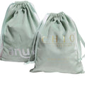 Super Soft Pink Velvet Gift Pouch Custom Gold Logo Printed Cosmetic  Handbag Shoe Dust Drawstring  Bag