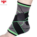Menics OEM/ODM Fluorescent Green Nylon Ankle Support Brace Compression Zipper Closure Non-Slip Elastic Heating Ventilating