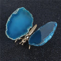 Huiying Natural Gemstone Crystal Butterfly Shape Coaster Home Decoration Blue Agate Stone