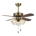 220 Volt American Style Led Fan Ceiling Lights 5 Blades Decorative Lighting Ceiling Fan With Led Lights Remote Control JY3108
