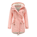 Polyester Padded Hooded Parkas Plush Lining Warm Casual Winter Coats for Ladies Women