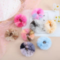 Wholesale Furry Faux Fur Hair Scrunchies Bobbles and Elastic Hair Bands for Kids Girls Artificial Pom Pom Hair Accessories