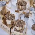 Hot Selling Gold Preserved Roses a Grade Eternal Rose Flowers in Round Gift Box-Long Lasting for Christmas & Thanksgiving