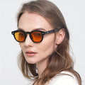 Vintage Rivet Tortoiseshell Round Frame Outdoor Cycling Driving Sun Glasses Retro Oval Sunglasses for Women Men Trendy Sunglass