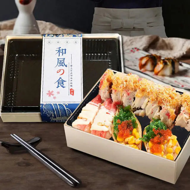 Biodegradable Wooden Takeaway Box for Pastry Cake Sushi Bakery Catering for Lunch and Sugary Treats