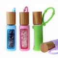 Silicone Roller Bottle Holder Sleeve Anti-Slip Travel Protective Carrying Case with Hanging Rope for Household Use
