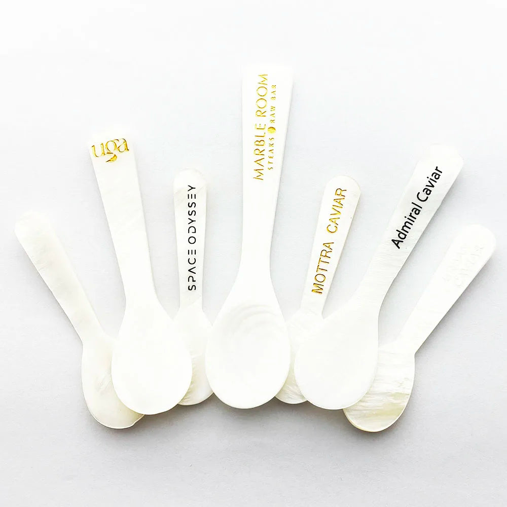 Wholesale Blank 7cm Shell Spoon New Items Shaped Sea Serving Pearl Caviar Mother of Exquisite Nacre Mini Authentic Handmade