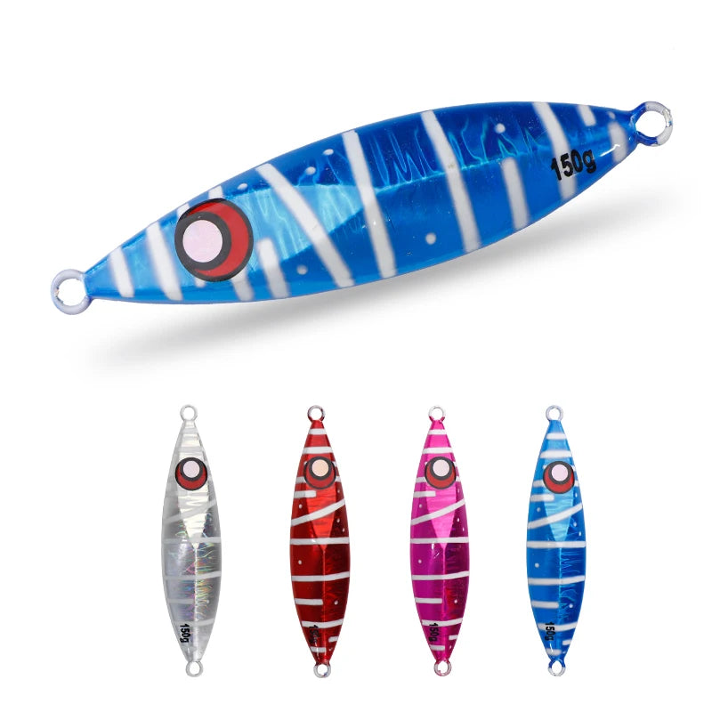 80g 100g 150g 200g Saltwater Fishing Glow Metal Jigbait Lure Jigs Vertical Offshore Lead for Slow Pitch Jigging in Rivers
