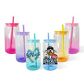 Wholesale 16oz Blank Sublimation Ombre Gradient Glass Jar With Lids and Straw