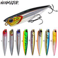 NEWMAJOR 85mm 11g/100mm 14.5g Floating Plastic Popper Lure Dog Wave Crawling System Sea Fishing Gear Lake Stream PVC ABS