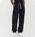 EP-011 390 Gsm Fleece Sweatpants Solid Color Jogger Pants with Patchwork Decoration Hip Hop Style for Sport