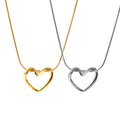 Minimalist Twisted 18K Gold Plated Love Necklaces Stainless Steel Female Clavicle Heart Chain Pendant Necklace Jewelry MSPN-0016
