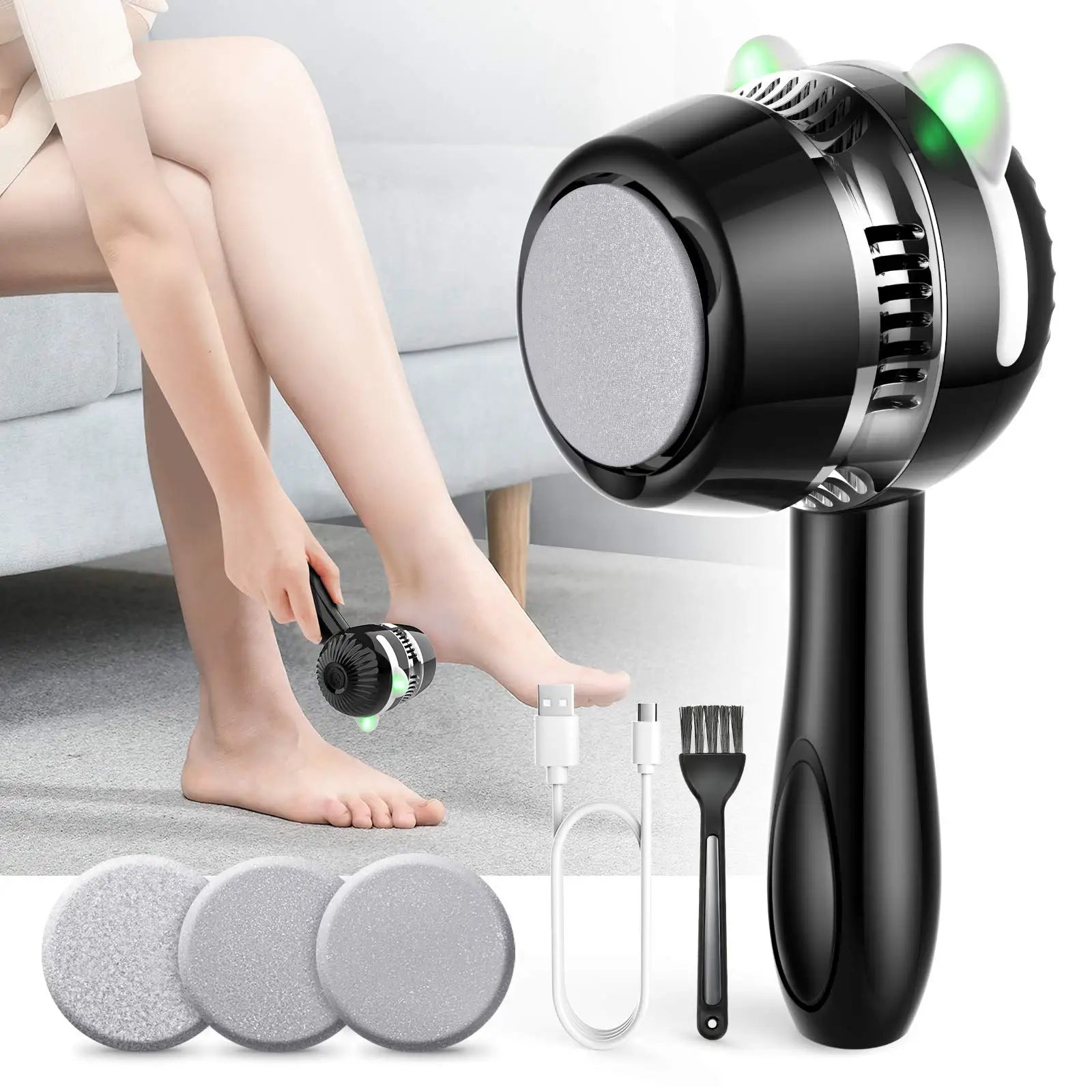 Portable USB Electric Vacuum Adsorption Dead Skin Scraper Foot Care Grinder Podiatry Foot Callus Remover Pedicure Tools ABS